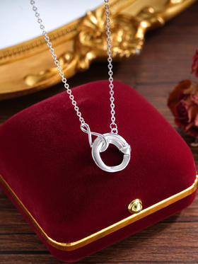 子佩集S925银【莫比乌斯】套链【JHY003-男】纯银时尚项链平安扣圆环2502