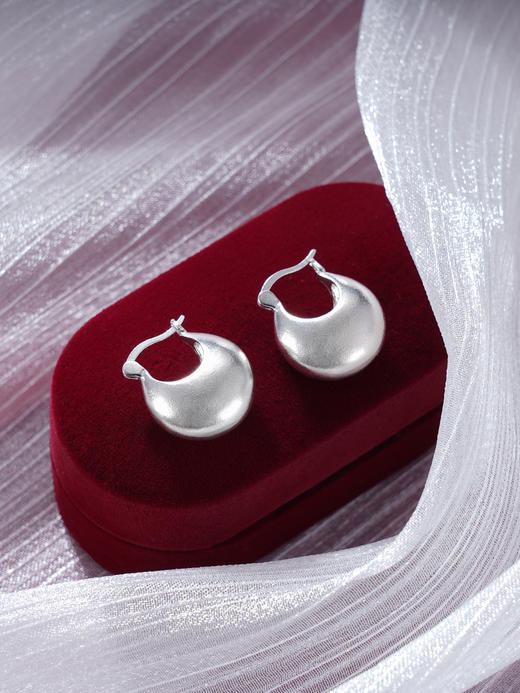 子佩集S925银【雪婉】耳环纯银【EZ-1712】原创2扣环耳圈2501 商品图1