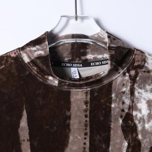 SDSA男士秋冬新款痞帅男装美式复古绒面半高领长袖T恤百搭街头 商品图1