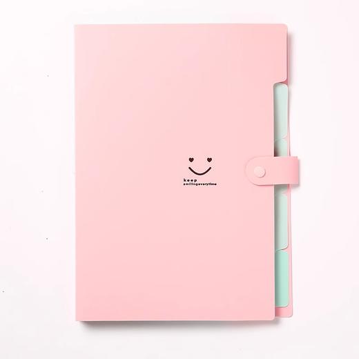 笑脸A4文件夹文件袋 5格多层按扣插页夹 商品图1