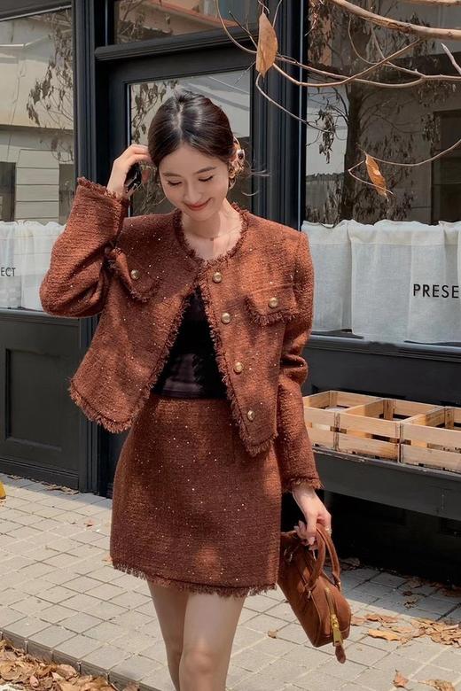 amadella 精致名媛风小香风粗花呢子气质套装 21484 商品图0