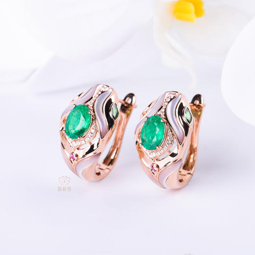 【舍我其谁】祖母绿耳钉    CB12502027 商品图5