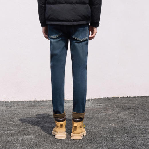 半身缘男裤 冬季耐磨舒适修身休闲牛仔裤254101U10130129 商品图4