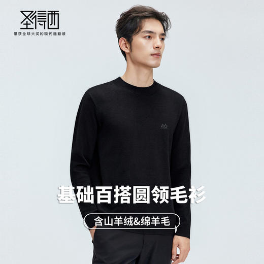 【门店新品&含羊毛】圣得西男休闲毛衫25年冬季新款圆领百搭毛衣 商品图2