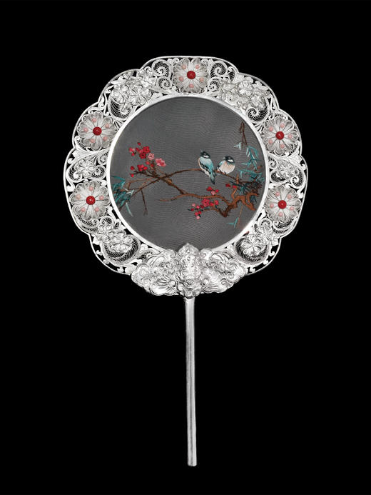 子佩集S999银手工银花丝【喜上眉梢银花丝团扇】大师工坊原创设计【XSMSTS】2506 商品图0