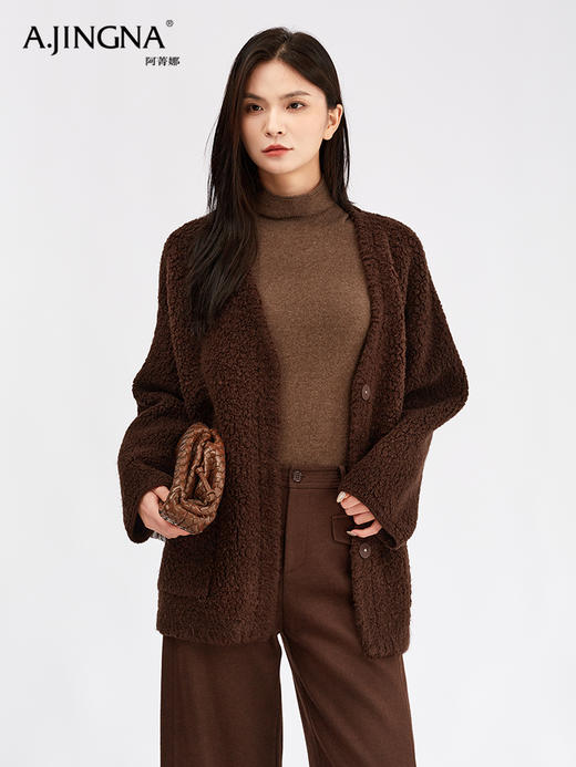 【淘衣节专享】阿菁娜冬日摩洛哥风绵羊毛针织外套F30D207001 商品图1