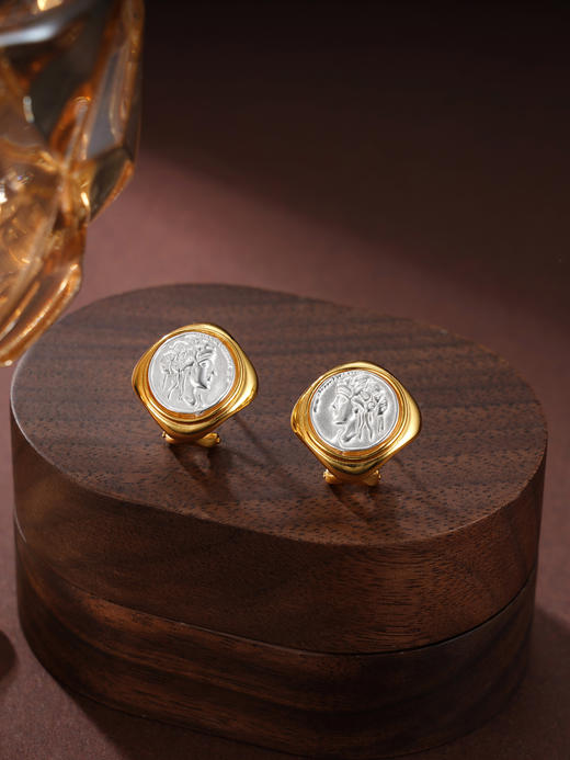 子佩集S925银【圣女】耳环纯银【AJ01408】原创2镀金扣环耳圈女神2501 商品图2