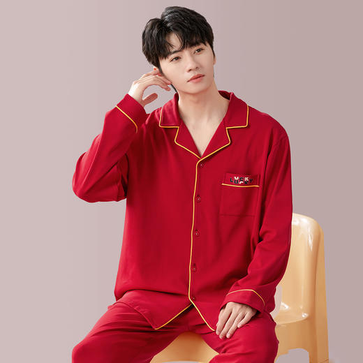 J1-【100%纯棉】男款空调房结婚必备运势加倍鸿运家居服     琴瑟之好/龙门精神 商品图3