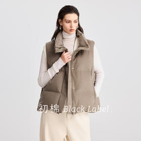 棉仓367699001-【黑标】含羊毛羽绒马甲女25秋冬松弛感无袖90白鹅绒叠穿坎肩