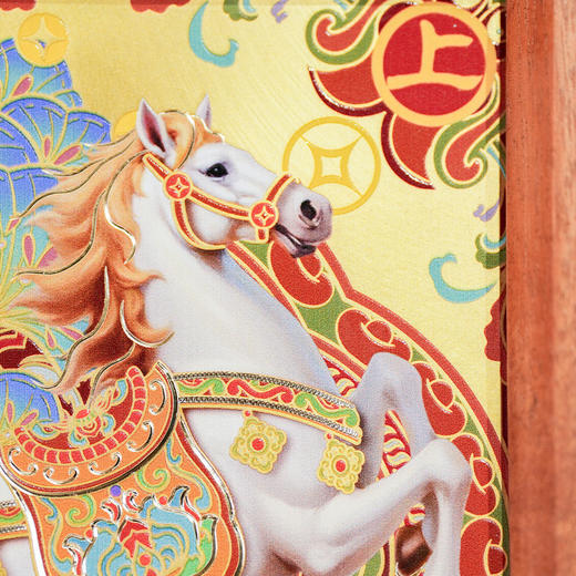 朱炳仁铜  马上有钱桌屏8寸 商品图4