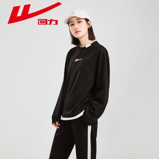 回力假两件卫衣女2025春新款小个子外穿宽松休闲百搭上衣套装T恤 商品图3