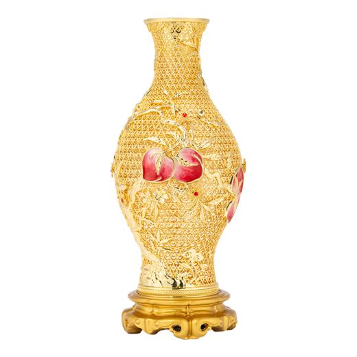 朱炳仁铜  九桃五福宝瓶 商品图5