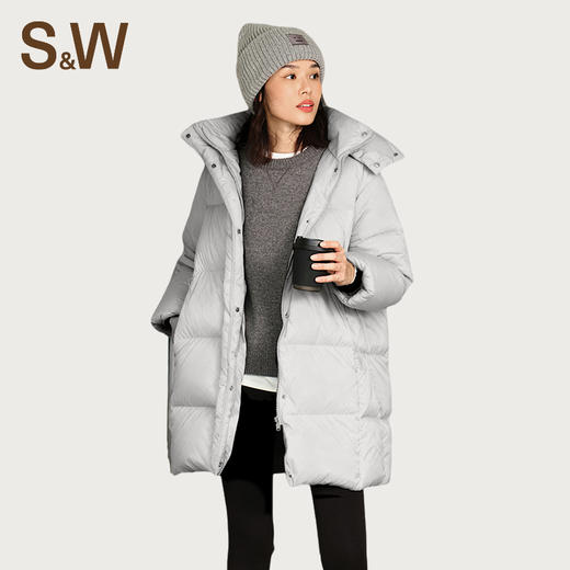 【sw速惟】中长款黑色羽绒服户外保暖防水时尚休闲外套1318 商品图6