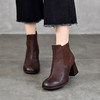 T810-13高端真皮 女鞋 短靴女头层牛皮低筒烟筒靴女士皮靴 商品缩略图2