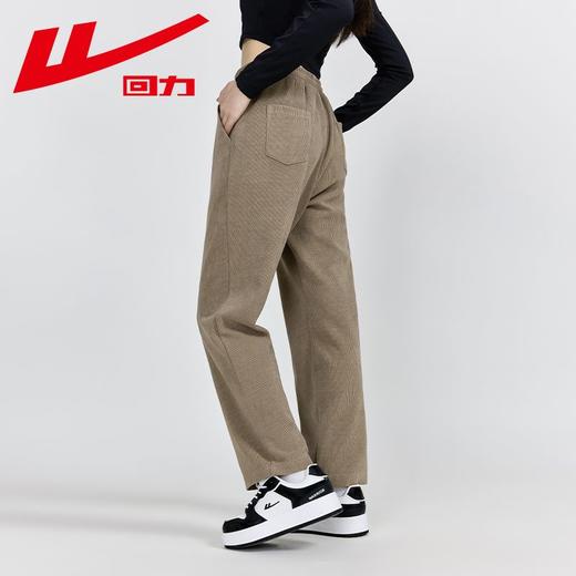 回力灯芯绒休闲裤女2025秋季款遮肉显瘦阔腿裤潮流时尚高腰直筒裤 商品图6