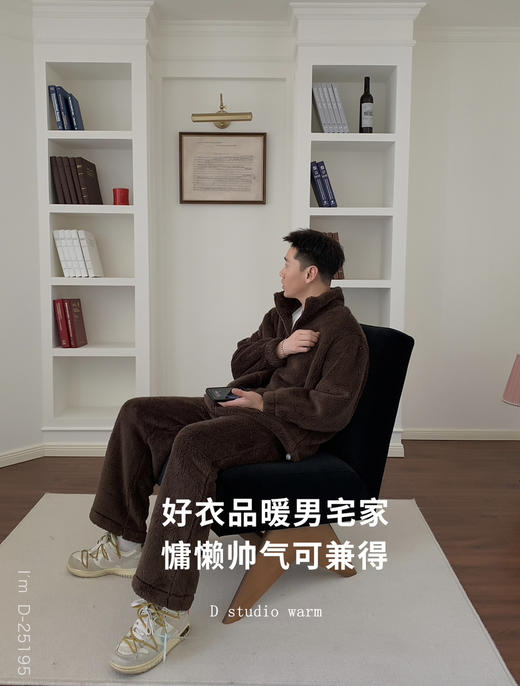 暖暖过冬~冬季情侣家居服两件套 380g加厚加密北极绒蓄热保暖可外穿保暖睡衣女 商品图7