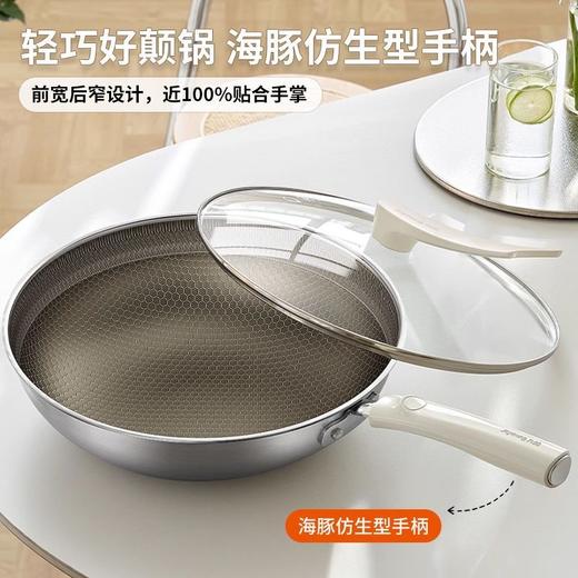 九阳钛瓷0氟蜂窝不粘锅不锈钢炒锅家用炒菜锅不惧钢铲耐高温通用 商品图5