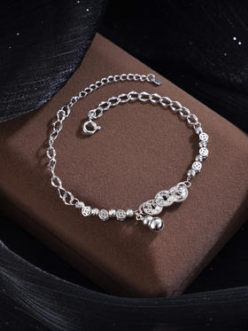 子佩集S925银【福禄财源】手链【SL070515】纯银时尚葫芦钱币2507