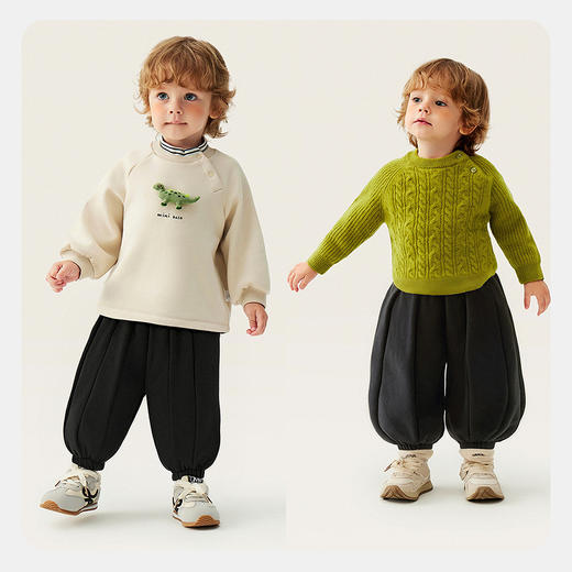 迷你巴拉男女童宝宝裤子2025冬新品保暖内里加绒亲肤舒适长裤 商品图2