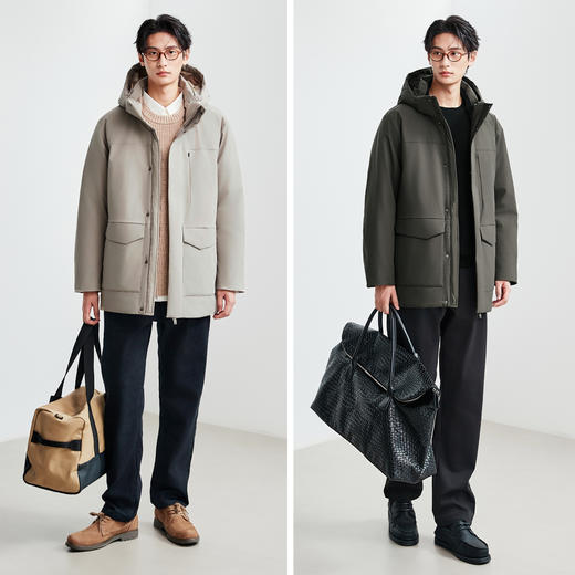 棉仓367815009-【金标大鹅】白鹅绒连帽派克中长款羽绒服冬季加厚保暖外套 商品图3