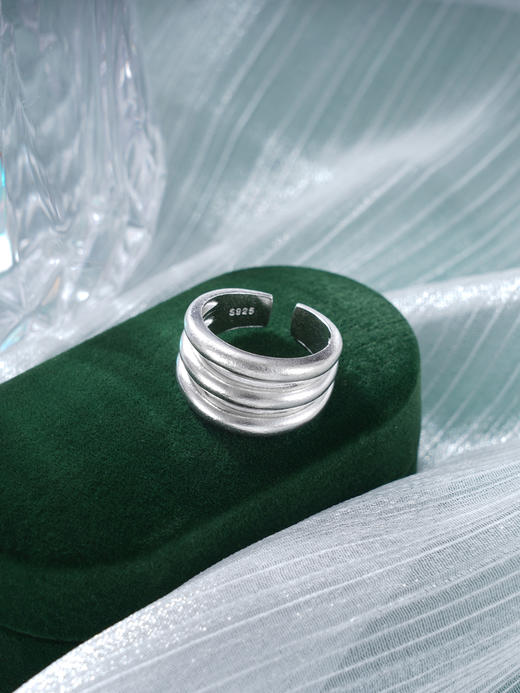 子佩集S925银【简素】戒指纯银【JZ-1520】原创2三圈环2501 商品图1