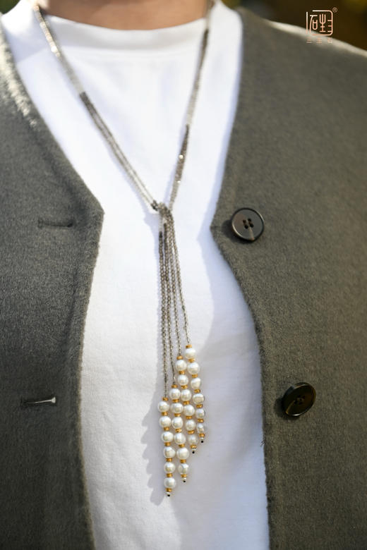天然茶晶/尖晶石巴洛克珍珠多用设计长链 商品图11