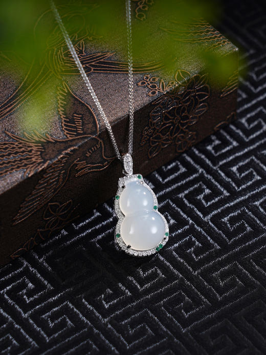 子佩集S925银【福禄万全】套链【TL014834】纯银白玉髓葫芦项链2502 商品图5