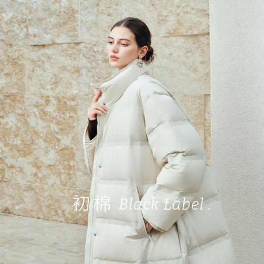 棉仓367615009-【黑标】压胶长款羽绒服女25秋冬90白鹅绒气质立领外套 商品图1
