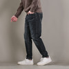 DRONKOO 2025 织带腰带口袋捏褶一体绒厚牛仔长裤 商品缩略图2