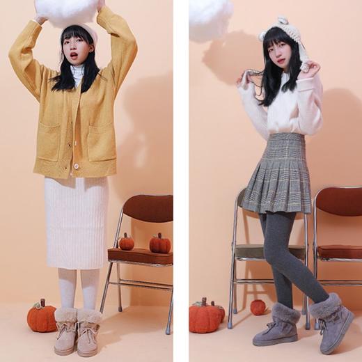 回力雪地靴女冬季2025新款皮毛一体短筒棉靴加绒加厚保暖棉鞋子女 商品图9