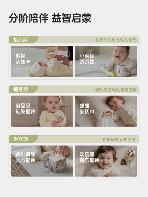 凯驰趴趴乐婴儿安抚礼盒新生儿摇铃抬头爬行训练套装新生宝宝礼物 商品图3