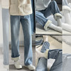 【GZ】无忧购 冬季加绒加厚保暖牛仔裤女高腰宽松垂感直筒长裤子9910（截单后3-5天发货） 商品缩略图0