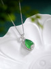 子佩集S925银【荷风纳吉】套链【TL015848】纯银绿玉髓水滴莲花项链2507 商品缩略图0