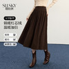 【11/14新品】熙世界复古咖啡色灯芯绒半身裙女秋冬美拉德高腰中长款a字裙伞裙 商品缩略图0