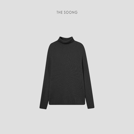 THESOONG|"邂逅温暖"蚕丝羊绒羊毛亲肤裸感坑条高领毛衣HWMY8222 商品图3
