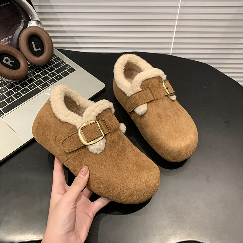 【百图lulu好物】【加绒勃肯鞋】 内增高3.5cm  磨砂绒面耐磨有质感 内里短毛绒保暖舒适 鞋子