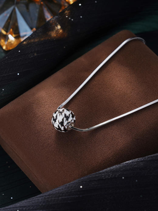 子佩集S925银【黑白之境】项链纯银【XL-5538】原创2黑白球2501 商品图0