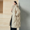 棉仓367615004-【90白鹅绒】菱形格廓型连帽羽绒服女25秋冬过膝中长款外套 商品缩略图3