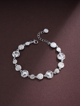 子佩集S925银【墨色之境】手链【SL-108】纯银原创2圆片2502