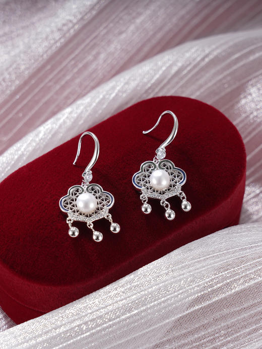 子佩集S925银珍珠耳环纯银【EL040212】珍珠锁2501 商品图0