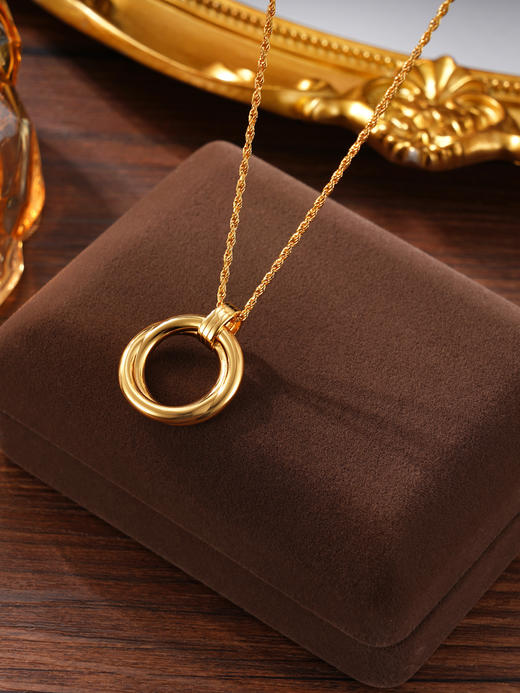 子佩集S925银【明暖】项链纯银【AJ00216】原创2镀金平安扣2501 商品图1