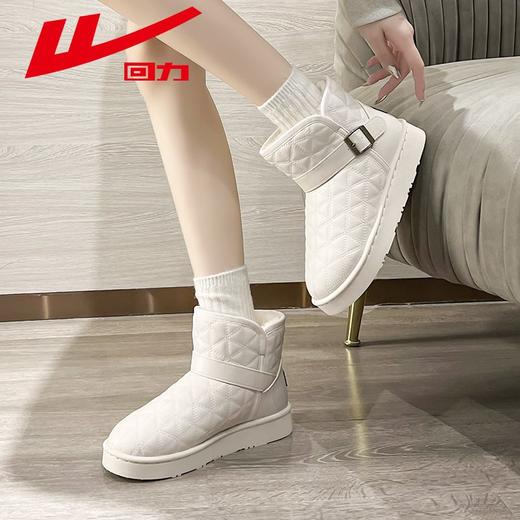 回力雪地靴女款冬季加绒加厚保暖棉靴女士短筒外穿厚底棉鞋子女鞋 商品图3