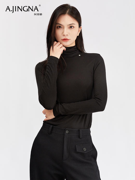 【百搭神器】阿菁娜秋冬山羊绒自发热肌底堆堆领打底衫F30D301011 商品图5