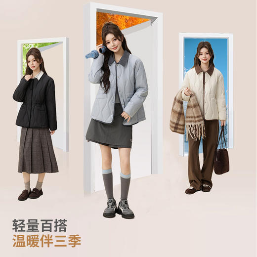 個调新款冬季保暖百搭可拆翻领轻薄女士短款小个子气质羽绒服1006 商品图1