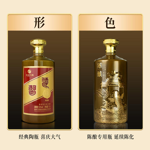 贵州习酒金字陈酿（金鲤限量版）陶瓷瓶 53度酱香型白酒 1.5L 商品图8
