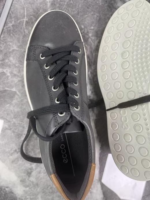 瑕疵ECCO/爱步 男士舒适真皮软面圆头系带休闲板鞋 柔酷857664 商品图2