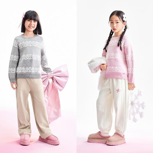 【实体店同款】女童长袖针织衫冬季新款安奈儿童装AG544067 商品图3
