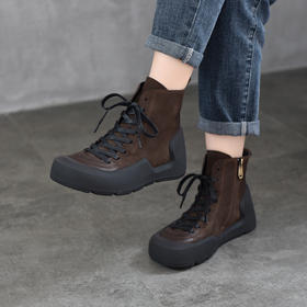 T818-08真皮短靴复古马丁靴 头层牛皮包头休闲女靴