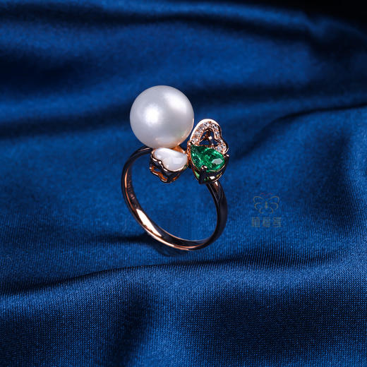 【蝶舞花园】祖母绿珍珠戒指   ZZ12506025 商品图0