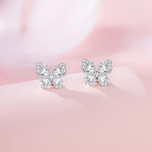 卡蒂罗KADER 冰蝶流光耳钉 在逃公主系列 925银立体蝴蝶满铺闪锆甜美轻奢设计 #好运 闪耀吸睛不易撞款 商品图2